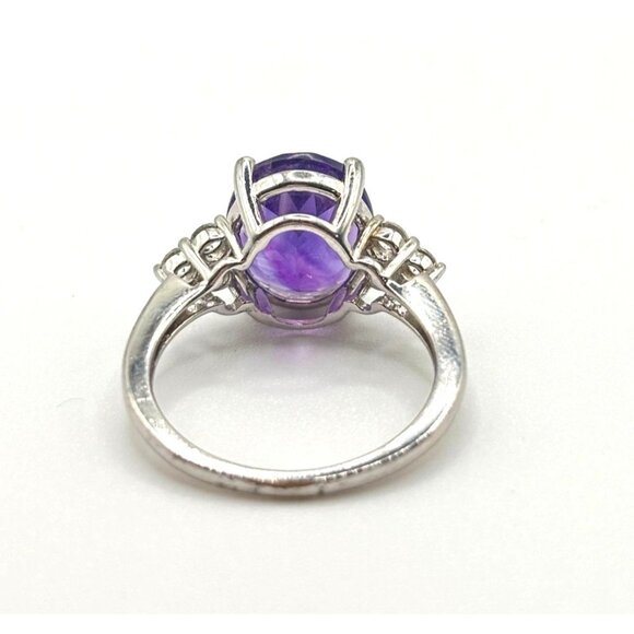 Amethyst Gemstone Ring Sterling Silver 925 Size 7.5 - Picture 3 of 12